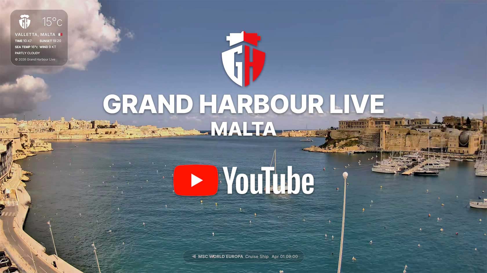 Malta live webcam on YouTube