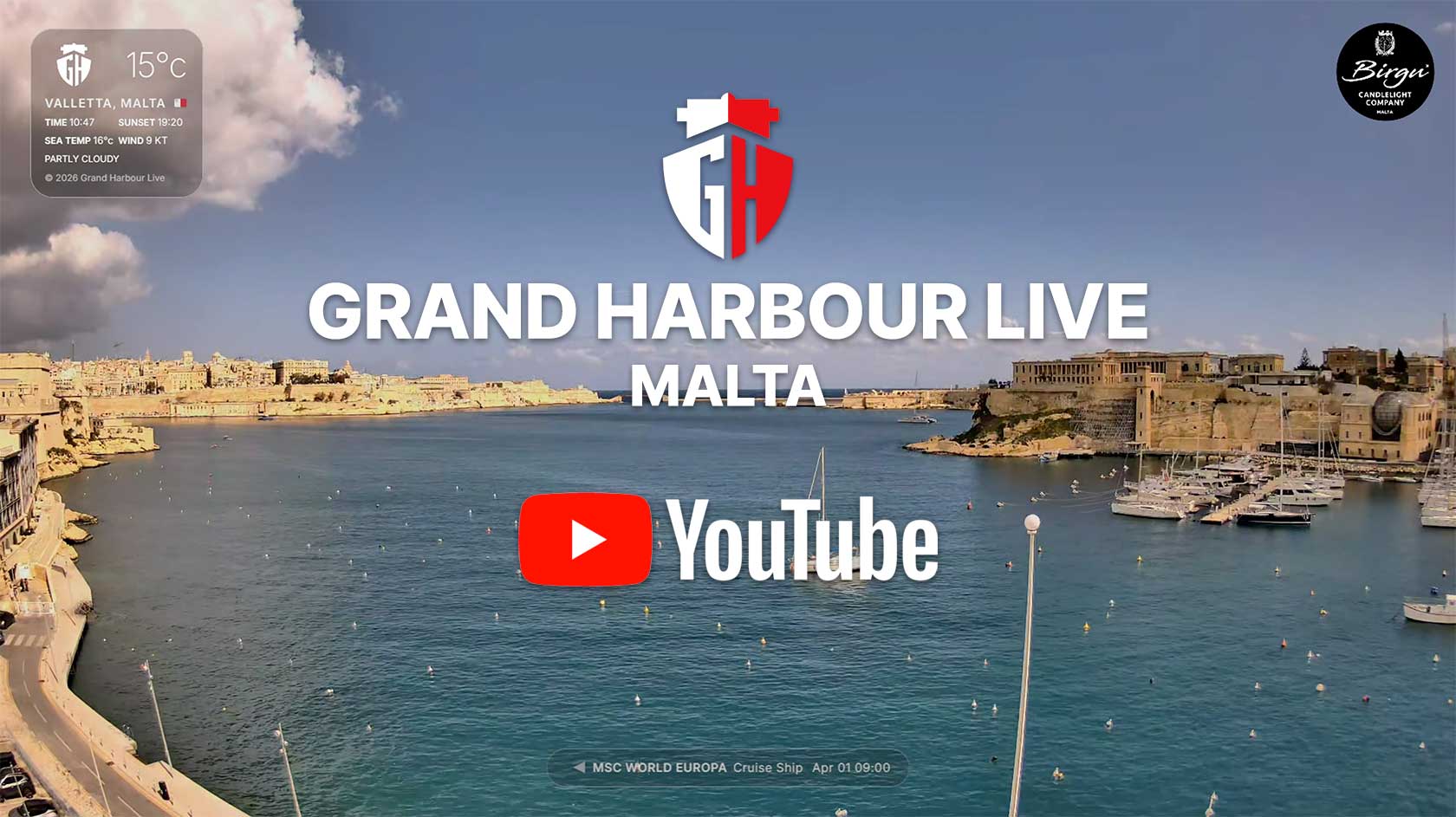 Malta live webcam on YouTube